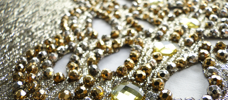 metallic faceted beads with epoxy stones and laser cutting